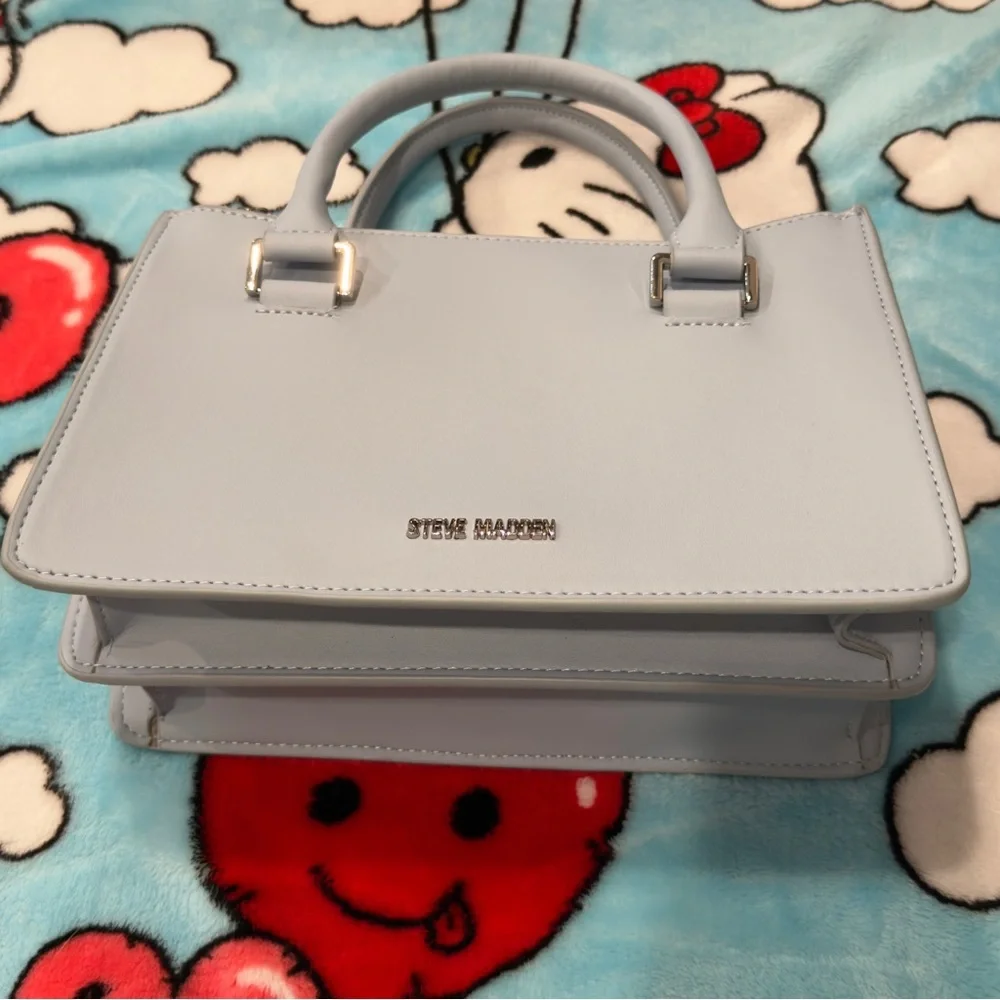 Steve Madden Baby Blue Satchel with Removable Longer Strap
